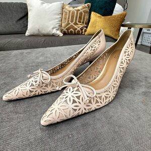 Stuart Weitzman Cut-Out Kitten Heels